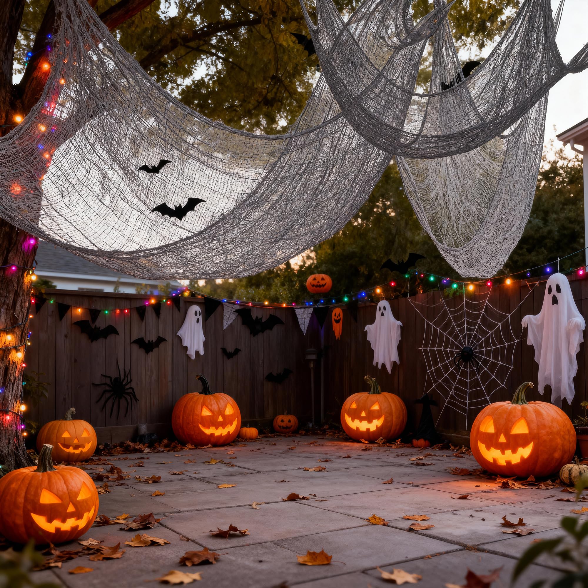Amazon.co.jp: Qtisky ハロウィン不気味な布装飾 怖いハロウィンガーゼ